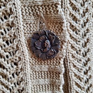 Cardigan Sweater, Medium, Camel Color